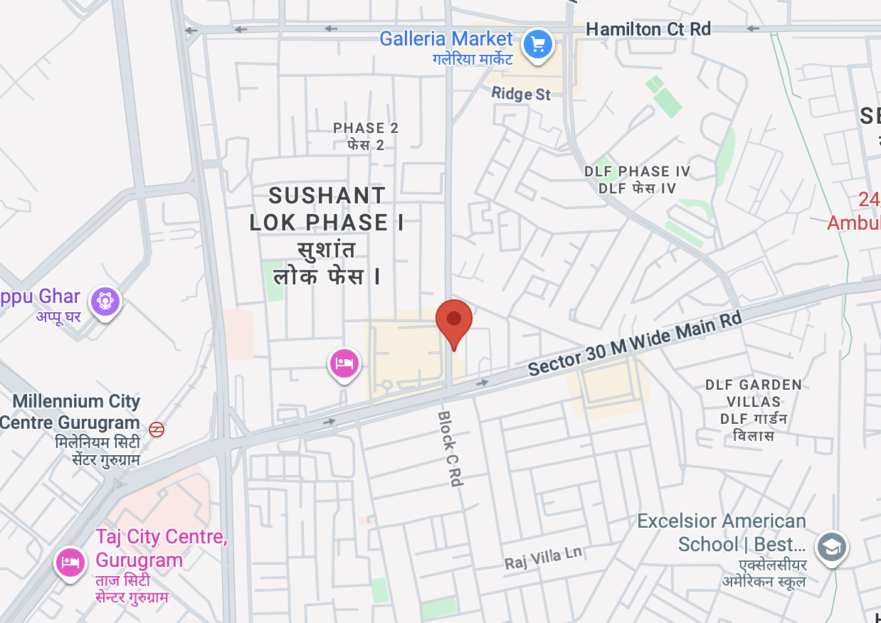 Map view of the 7flow Pilates Gurugram location